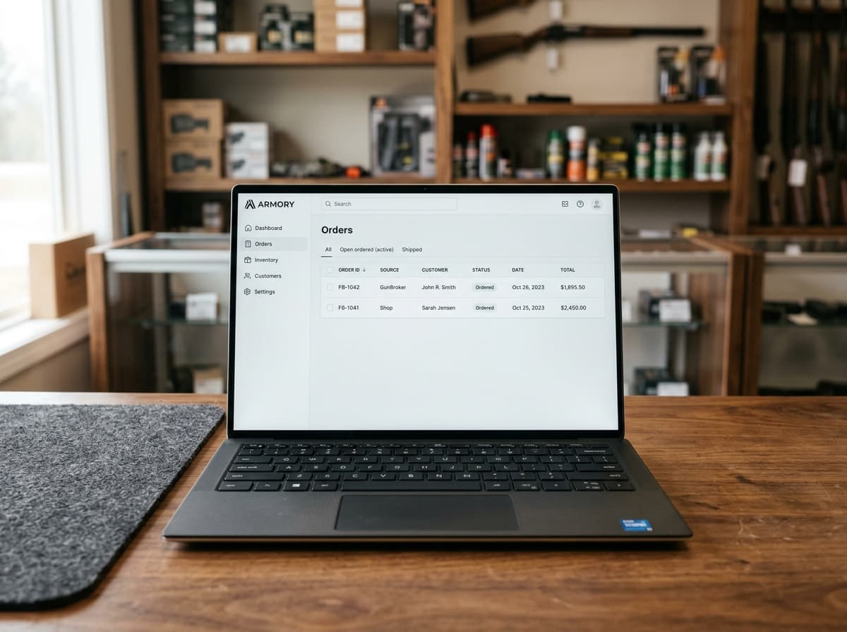 Orders table with GunBroker invoices